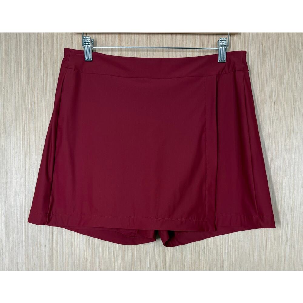 Spanx Sunshine Skort Shorts Womens Size Medium 6" Red Back Pockets Golf Tennis
